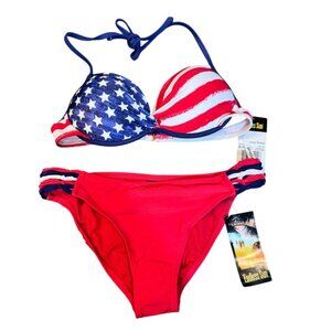 Endless Sun Patriotic Bikini Set - Red, White, and Blue Size Medium New with tag